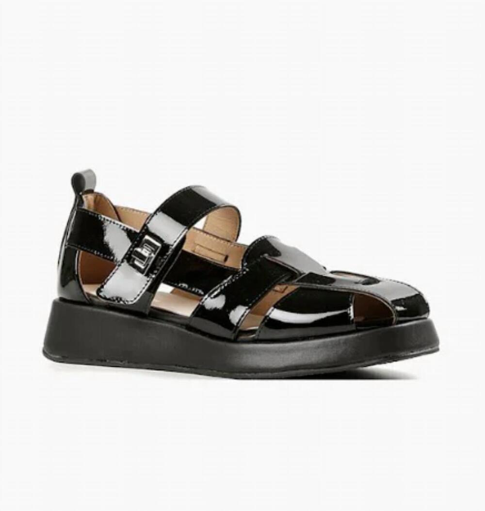 NEW ALL BLACK women's patty lock sandals in black